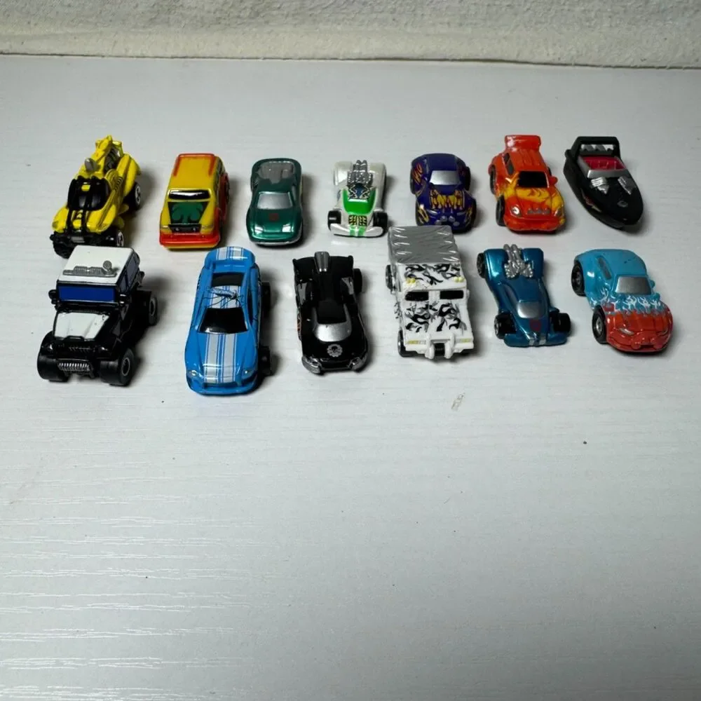 Micro Toy Cars Lot 13 Piece Assorted Miniature Vehicles